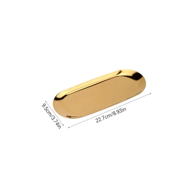 Oval Metal Jewelry & Vanity Tray