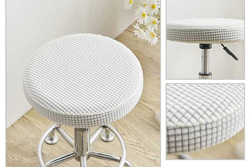 Stretch-Fit Round Stool Seat Cover