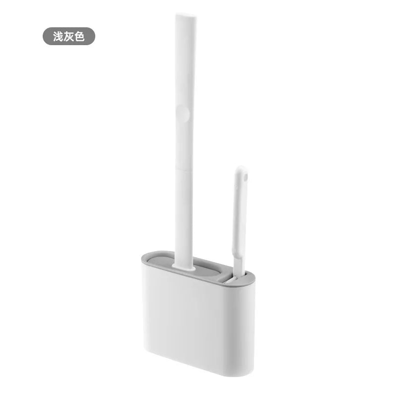 Flat-Head Silicone Toilet Brush Set