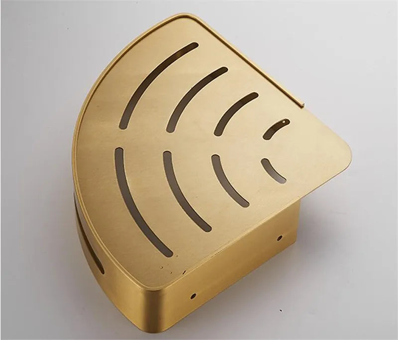 Brushed Gold Wall-Mounted Bathroom Shelf