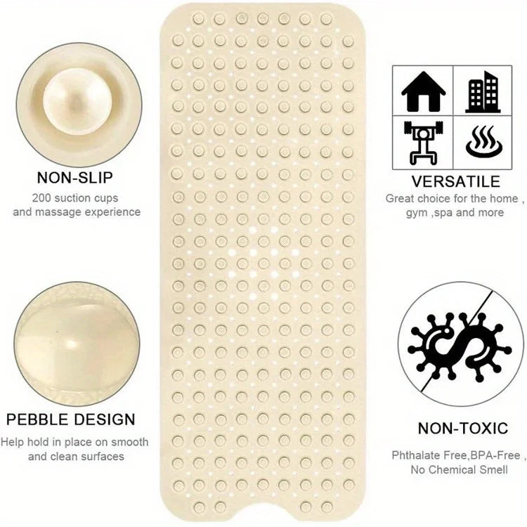 Non-Slip Bathtub Mat with Drain Holes