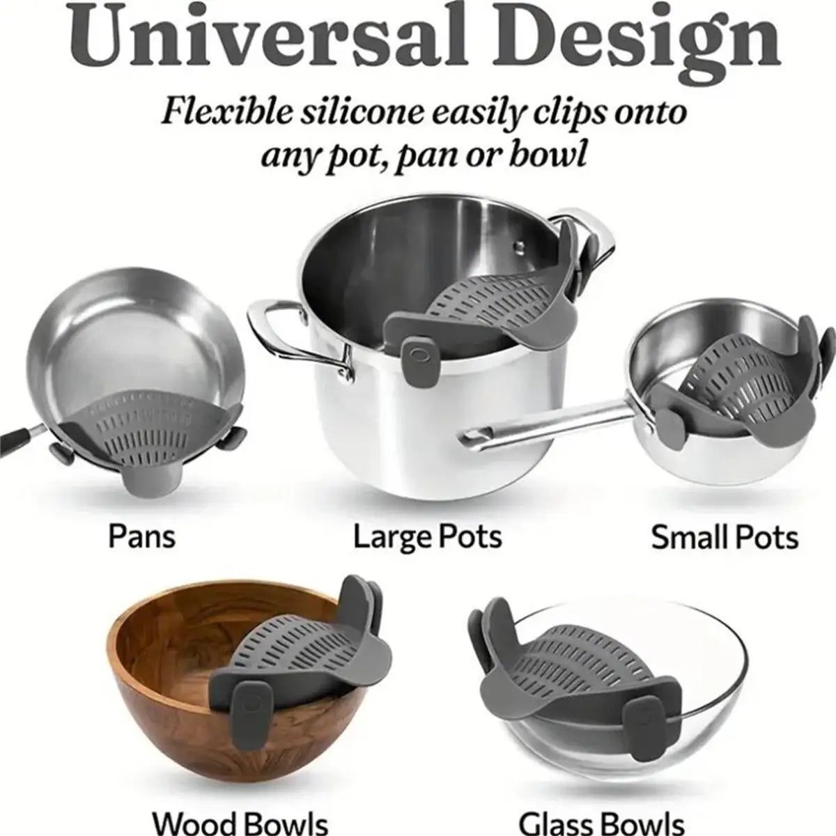 Clip-On Silicone Pot Strainer