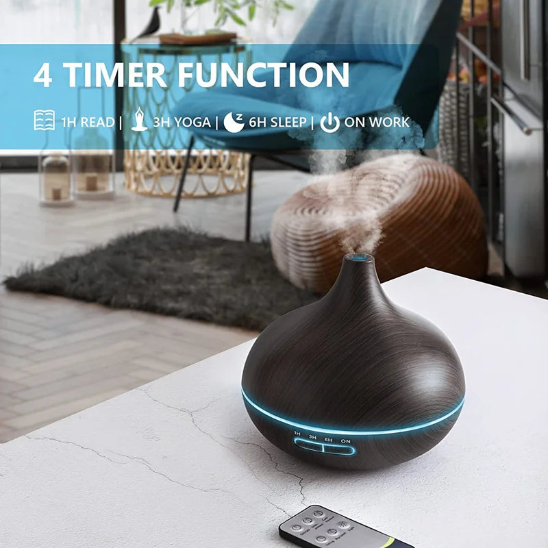 550ml Wood-Grain Essential Oil Diffuser