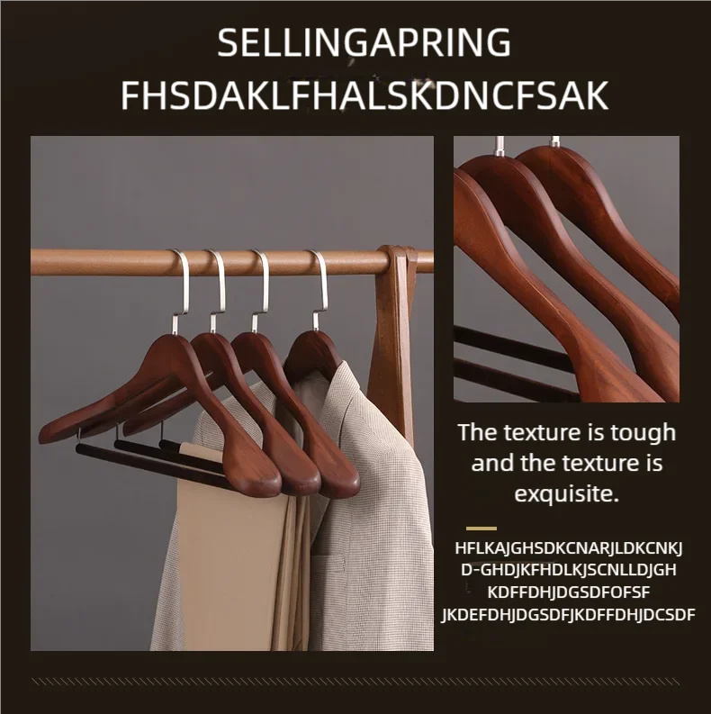Wide-Shoulder Wooden Suit Hangers