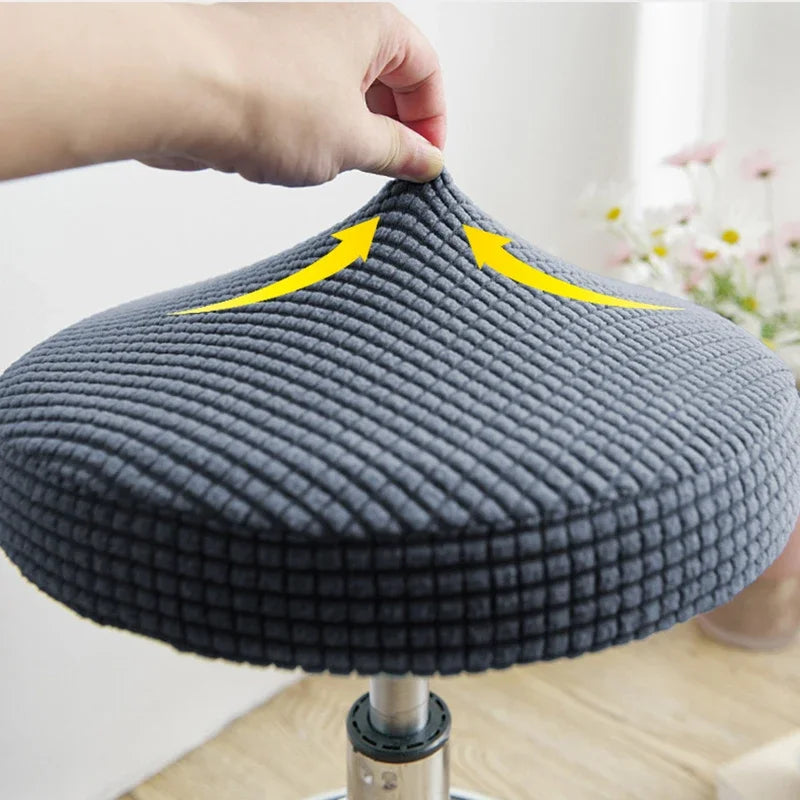 Stretch-Fit Round Stool Seat Cover