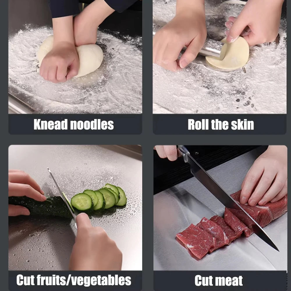 L-Shaped Stainless Steel Countertop Prep Board