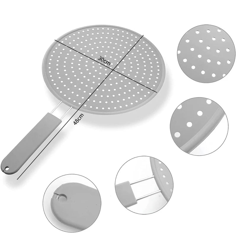 Silicone Splatter Screen with Handle