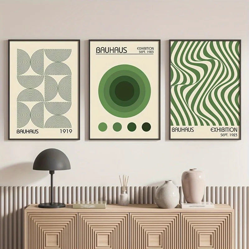 Bauhaus geometric canvas wall art collection