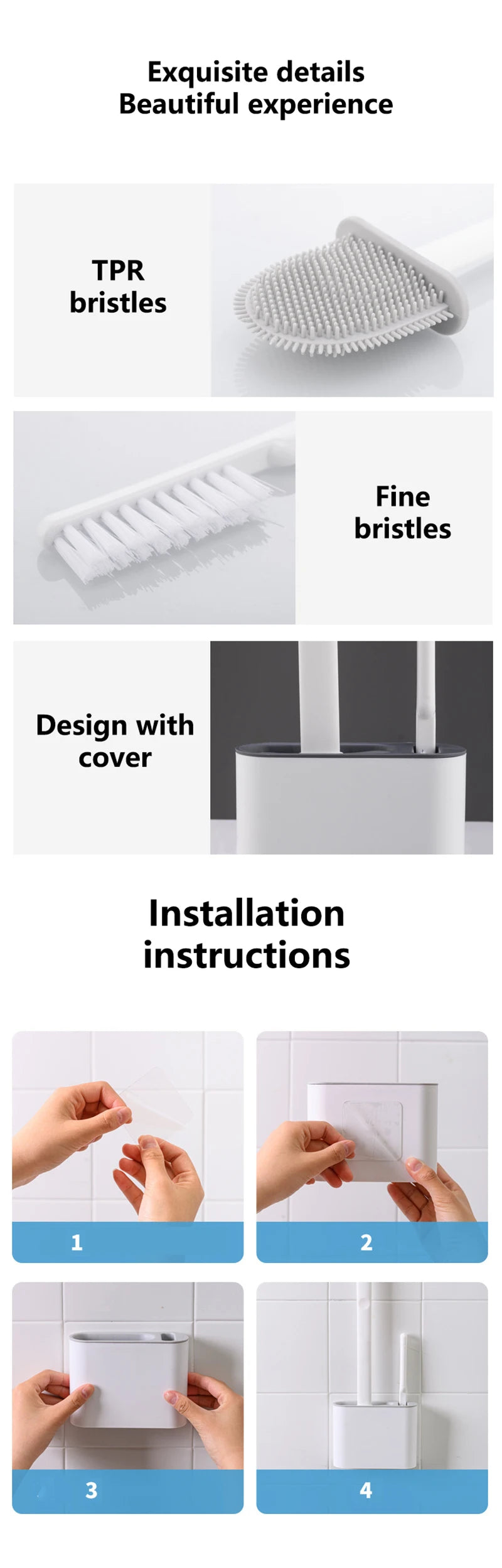 Long-Handle Wall-Mounted Toilet Brush