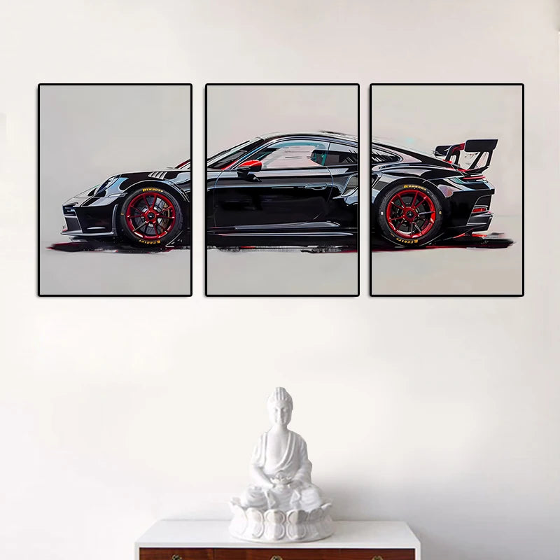 3-Piece Supercar Canvas Wall Art Set