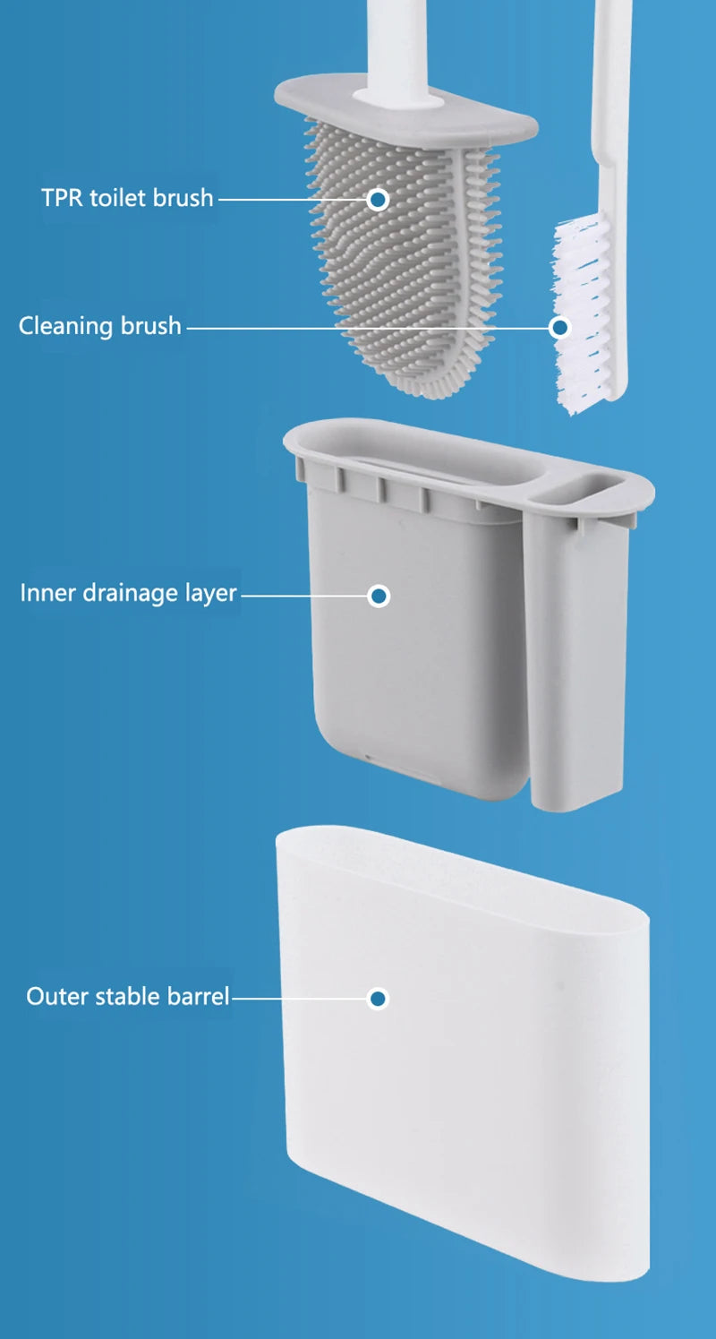 Long-Handle Wall-Mounted Toilet Brush