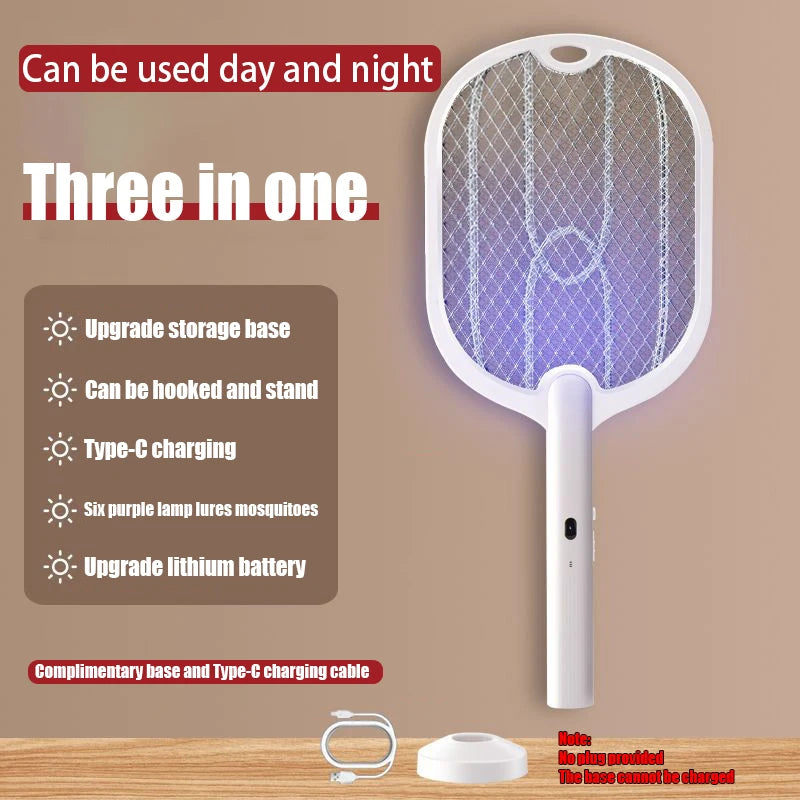 3-in-1 Rechargeable Electric Mosquito Swatter
