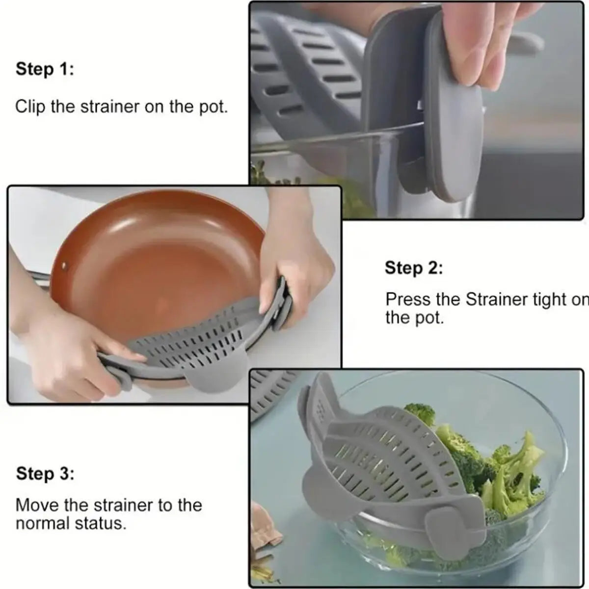 Clip-On Silicone Pot Strainer