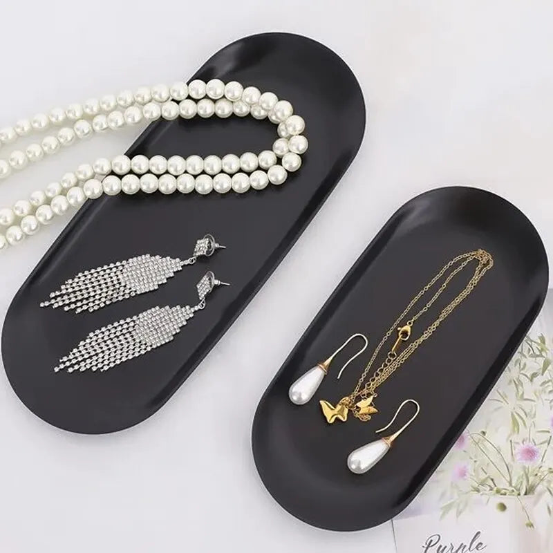 Oval Metal Jewelry & Vanity Tray