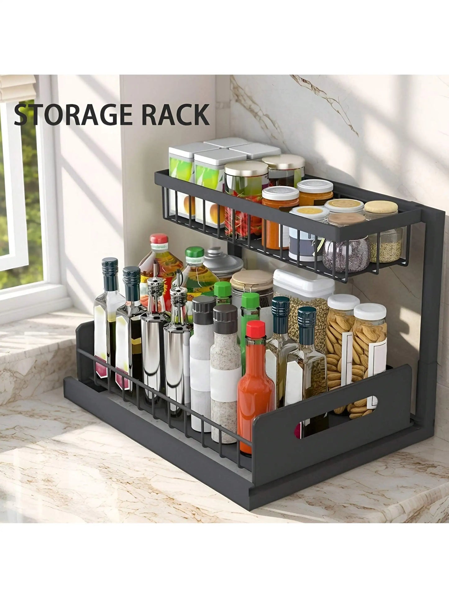 2-Tier Sliding Under-Sink Organizer