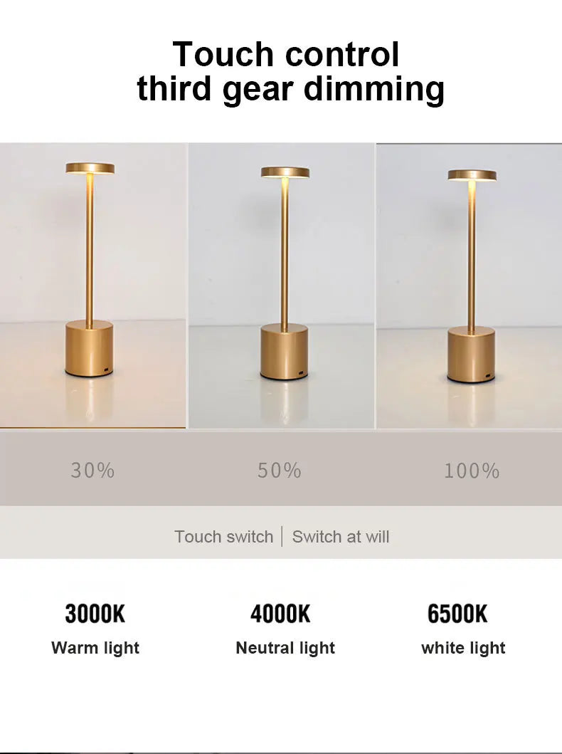 Cordless Rechargeable Touch Table Lamp