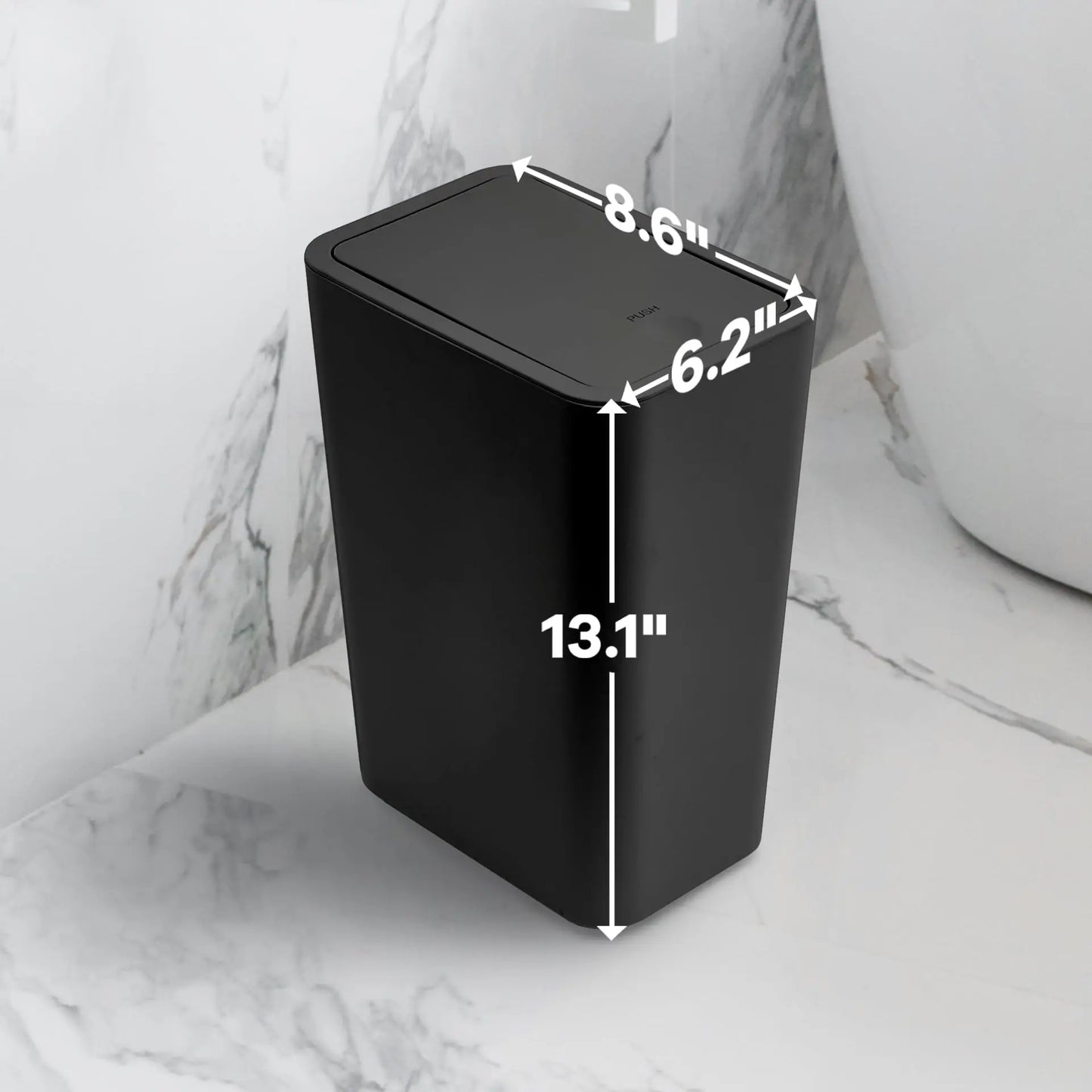 10 L Slim Press-Lid Trash Can
