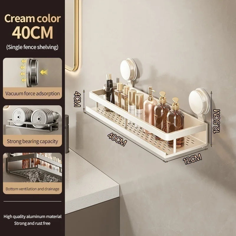 [Duplicate] Suction-Cup Aluminum Bathroom Shelf