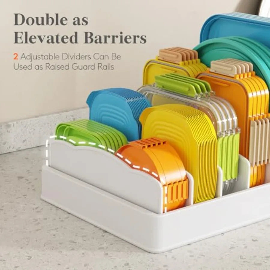 Adjustable Food Container Lid Organizer