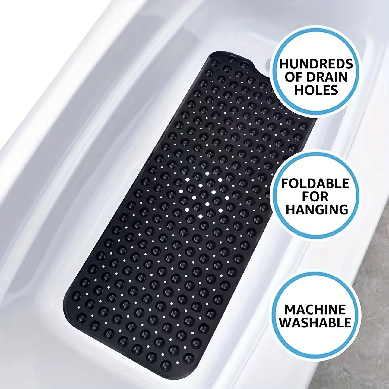 Non-Slip Bathtub Mat with Drain Holes