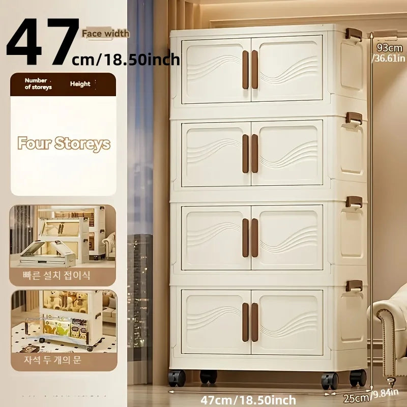 Foldable Clear-Door Storage Cabinet