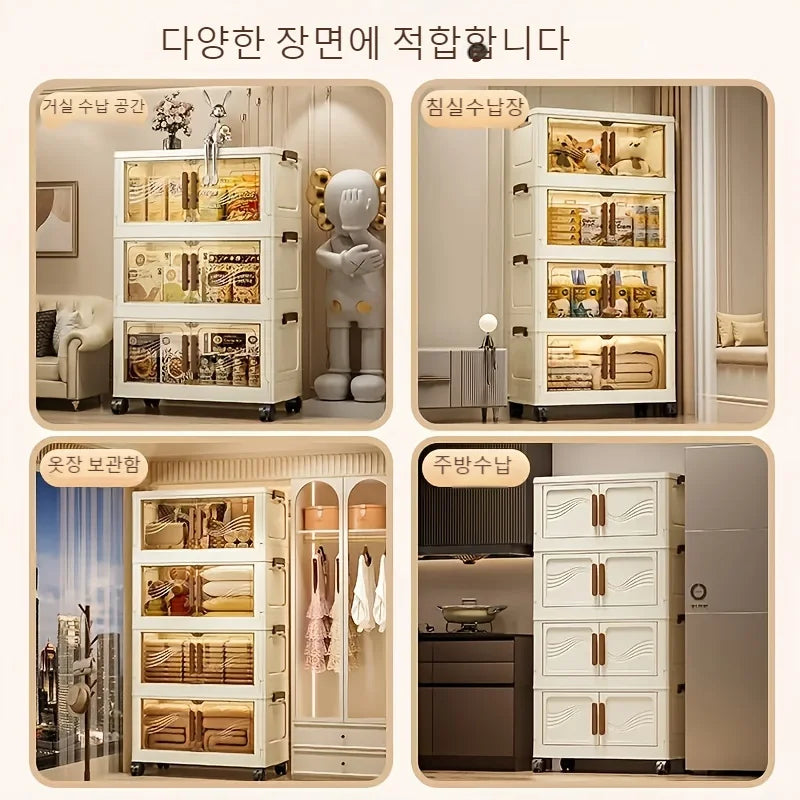 Foldable Clear-Door Storage Cabinet