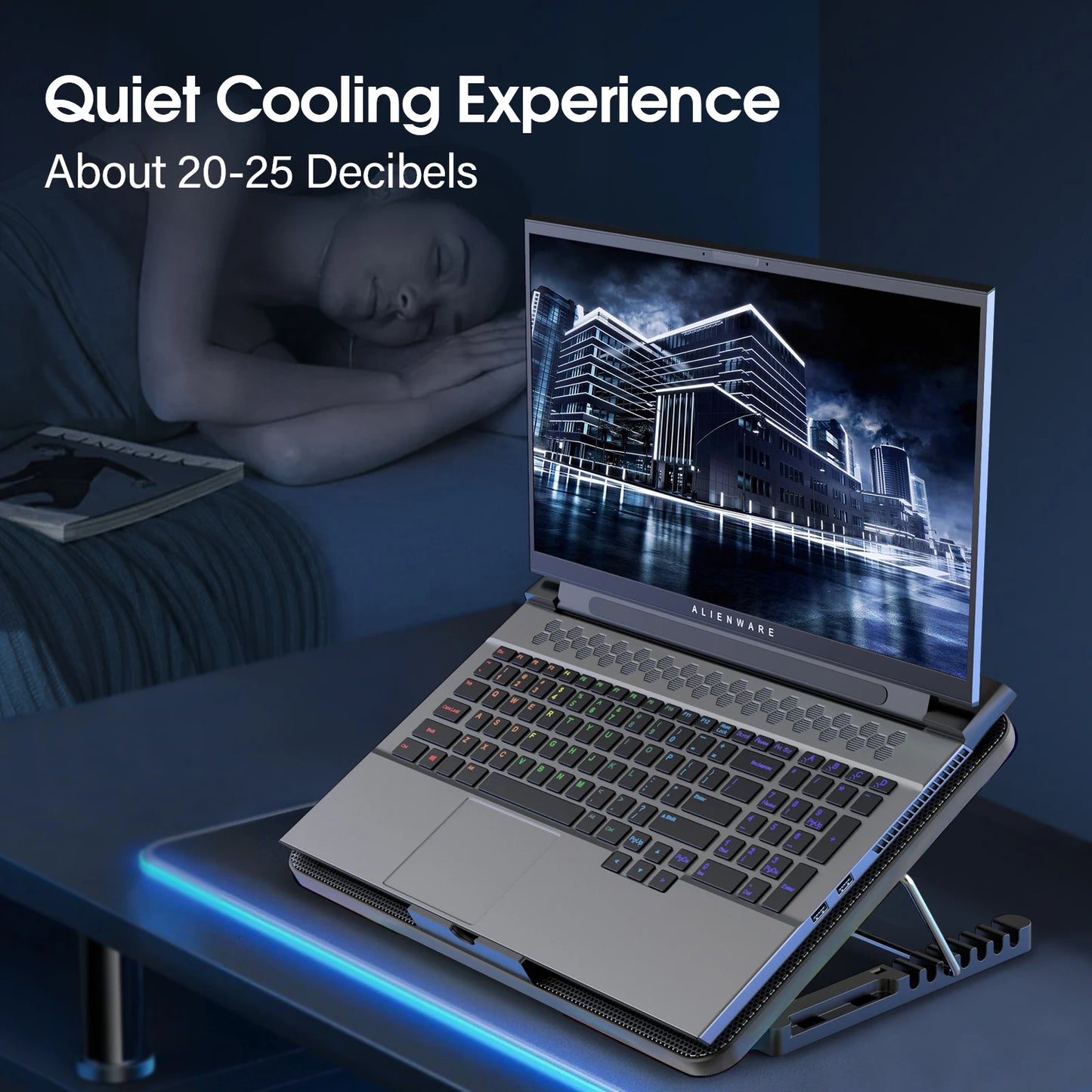6-Fan Adjustable Laptop Cooling Stand