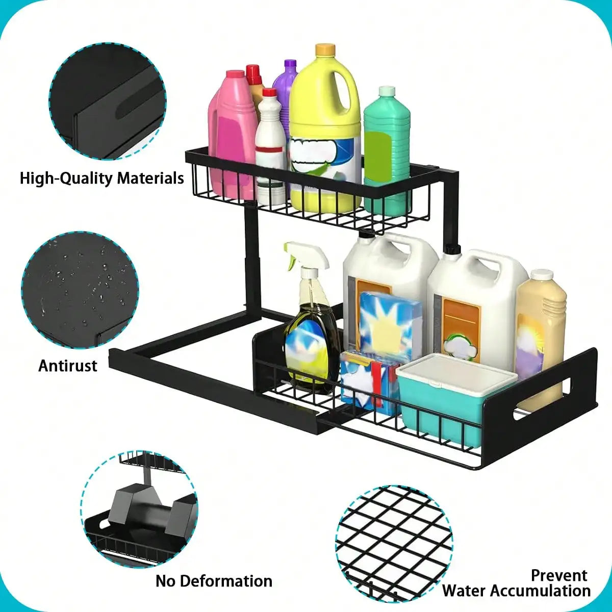 2-Tier Sliding Under-Sink Organizer