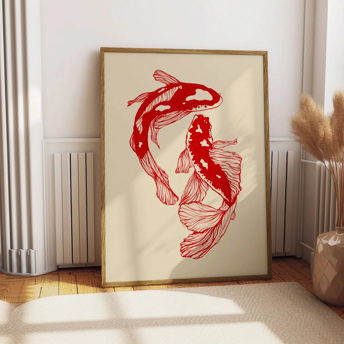 Japanese koi canvas wall art print