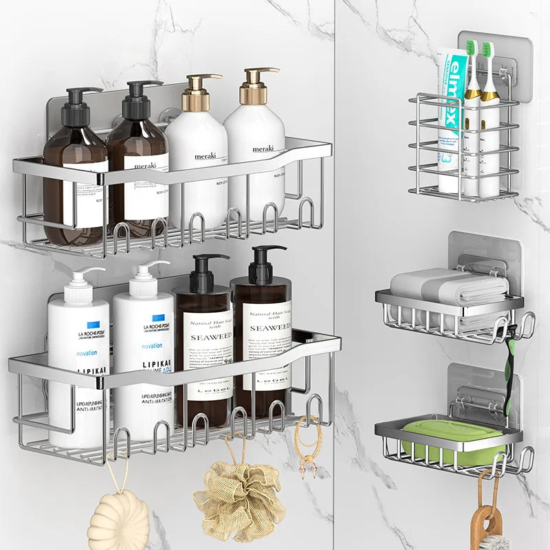 Dual-Tier Stainless Steel Corner Shelf
