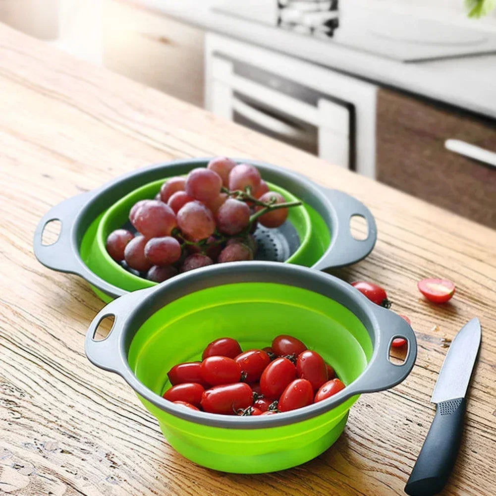 Collapsible Silicone Colander with Handles
