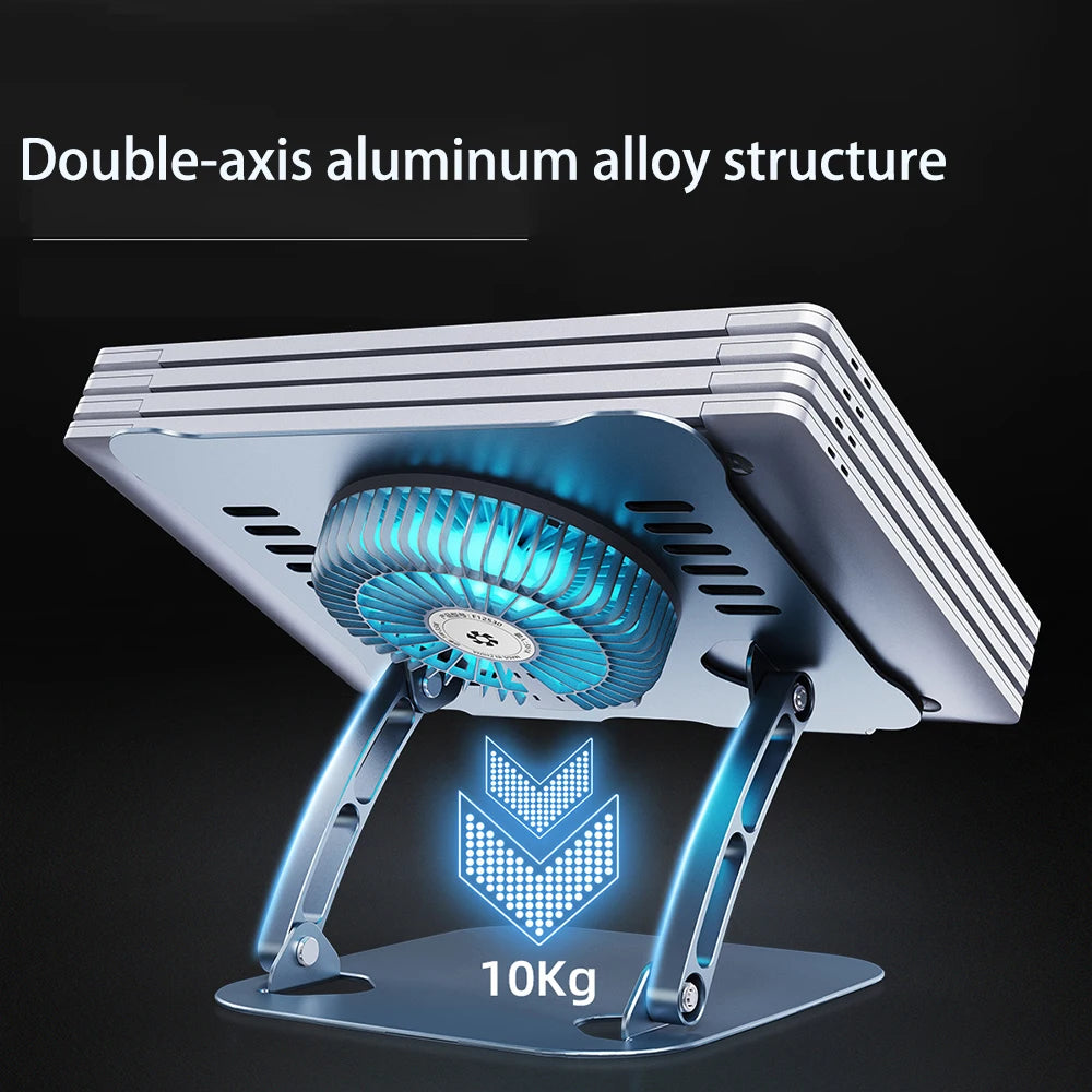 Adjustable Aluminum Laptop Stand with Cooling Fan