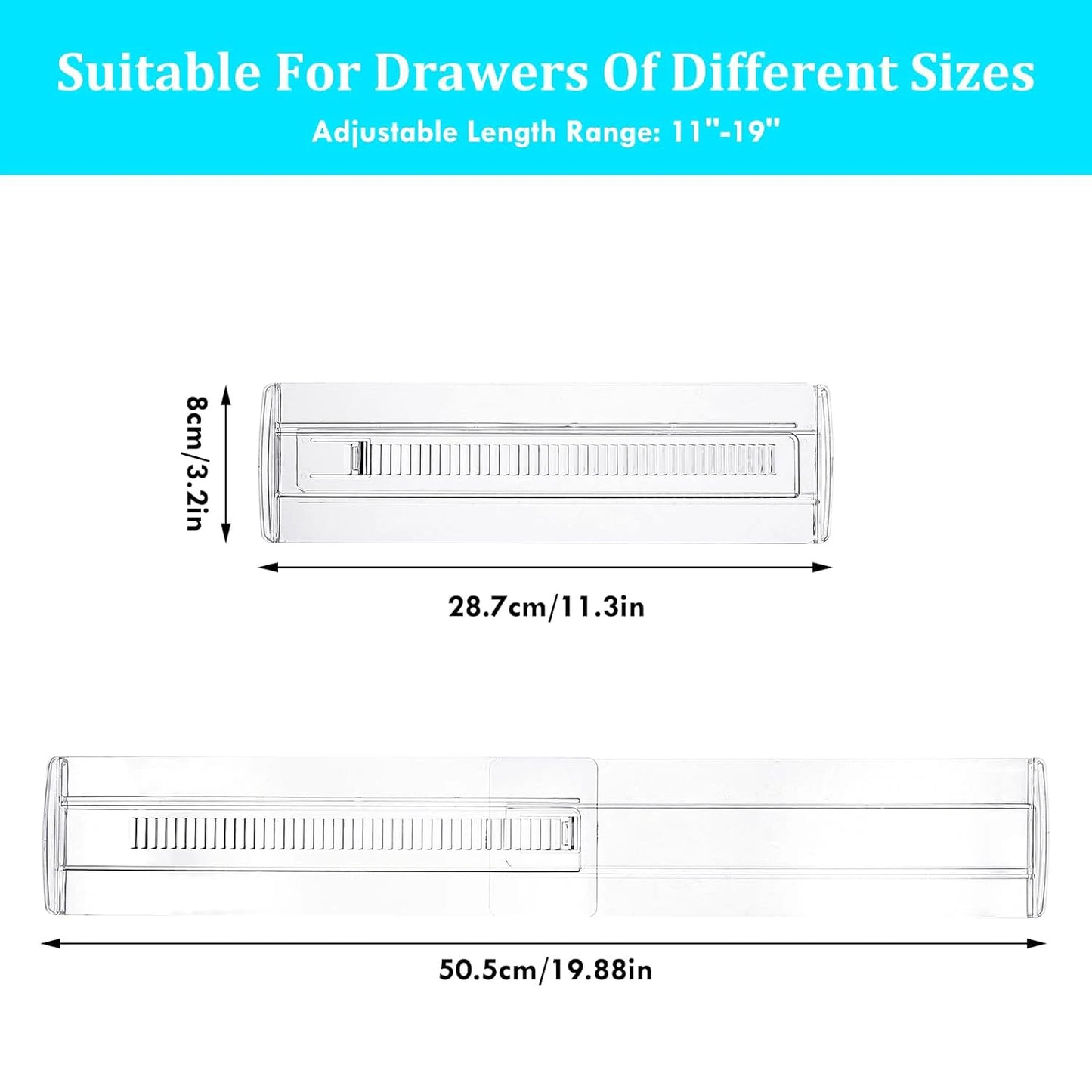 Expandable Clear Drawer Divider Set
