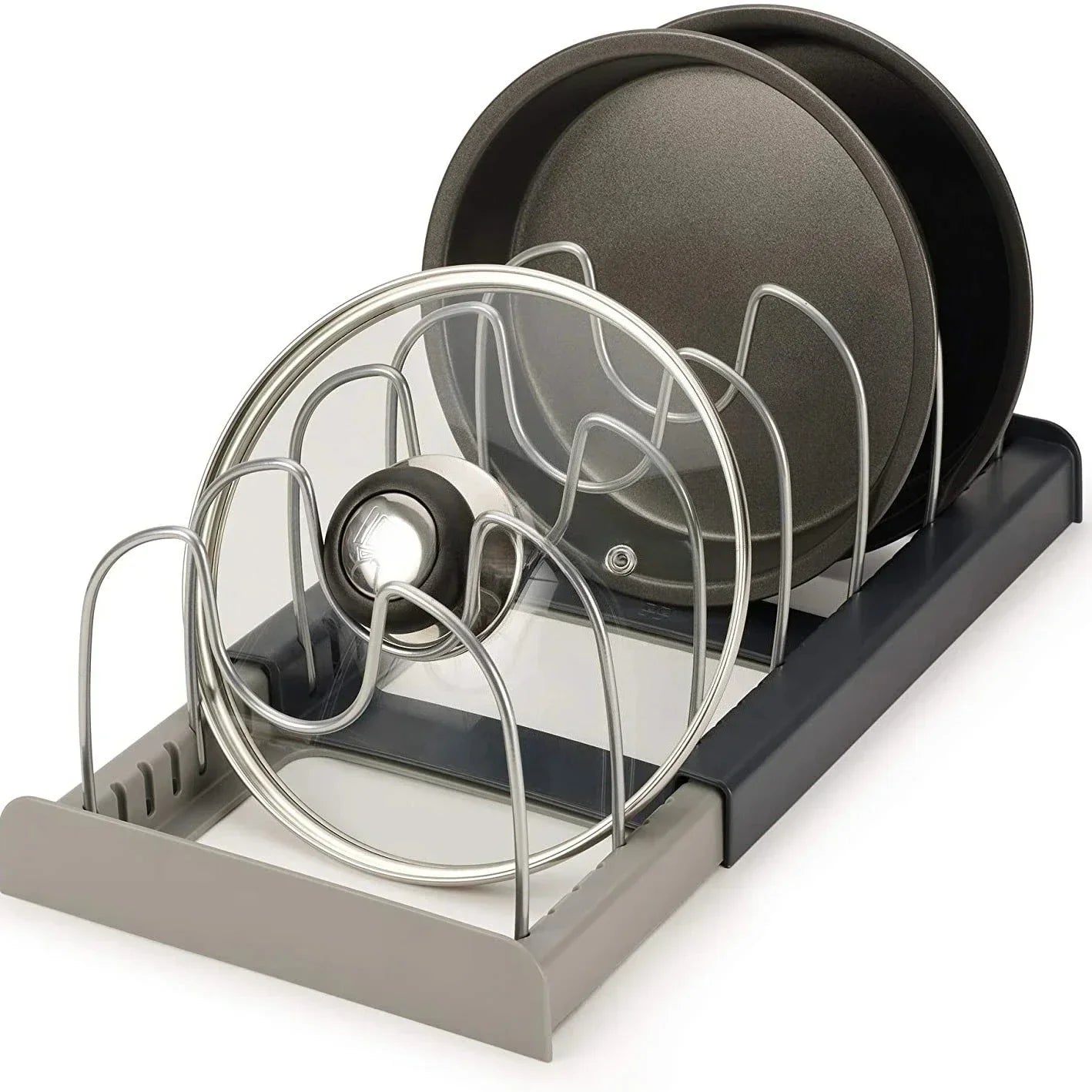 Expandable 7-Slot Pot & Lid Organizer