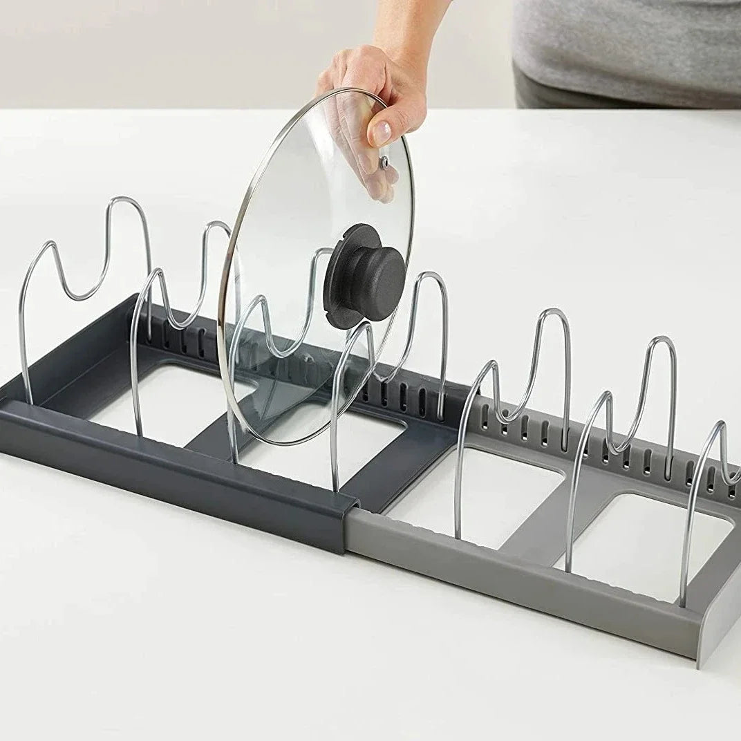 Expandable 7-Slot Pot & Lid Organizer