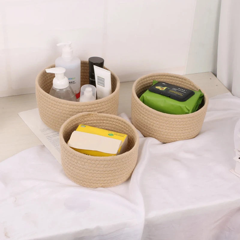 Woven Cotton Rope Storage Basket