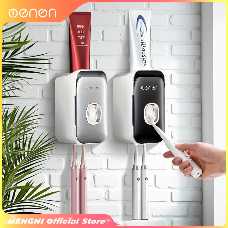 Wall-mounted manual toothpaste dispenser
