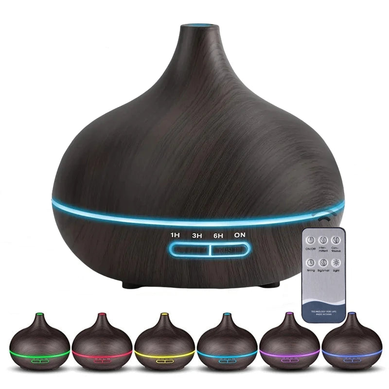 550ml Wood-Grain Essential Oil Diffuser