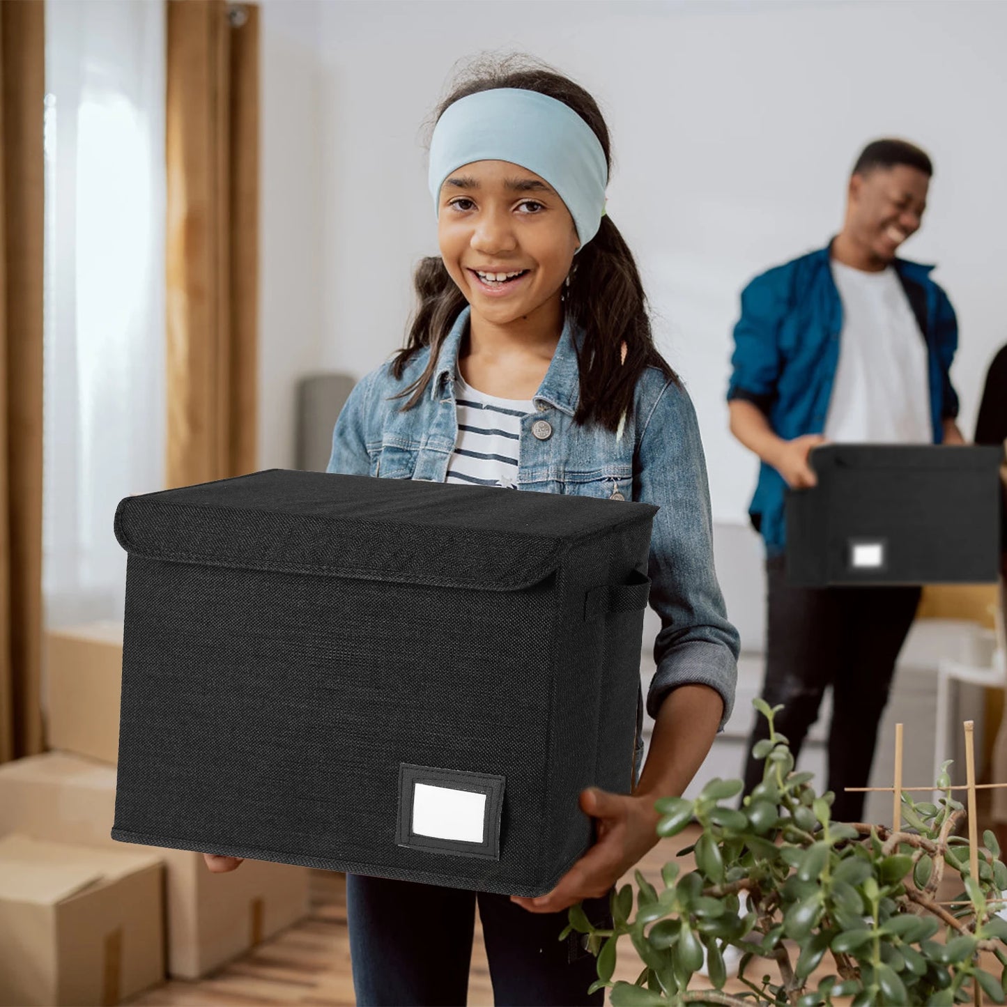 Foldable Storage Bin with Label Slot