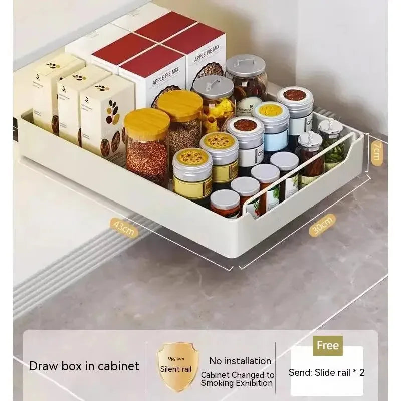 Pull-Out Cabinet Organizer with Sliding Rails
