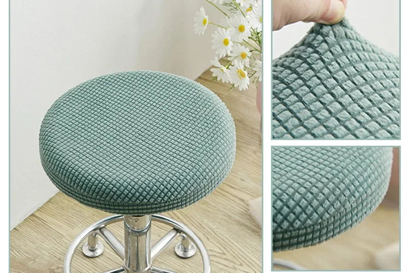 Stretch-Fit Round Stool Seat Cover