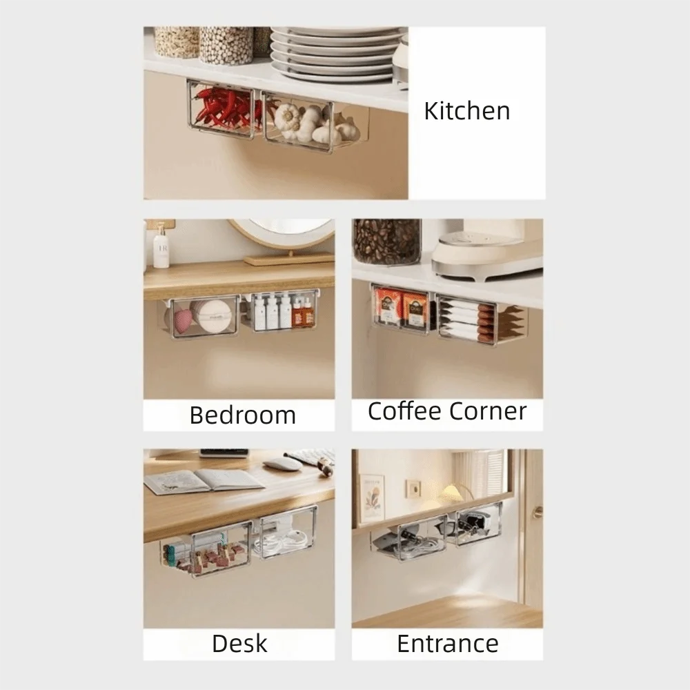 Self-Adhesive Under-Shelf Drawer Organizer