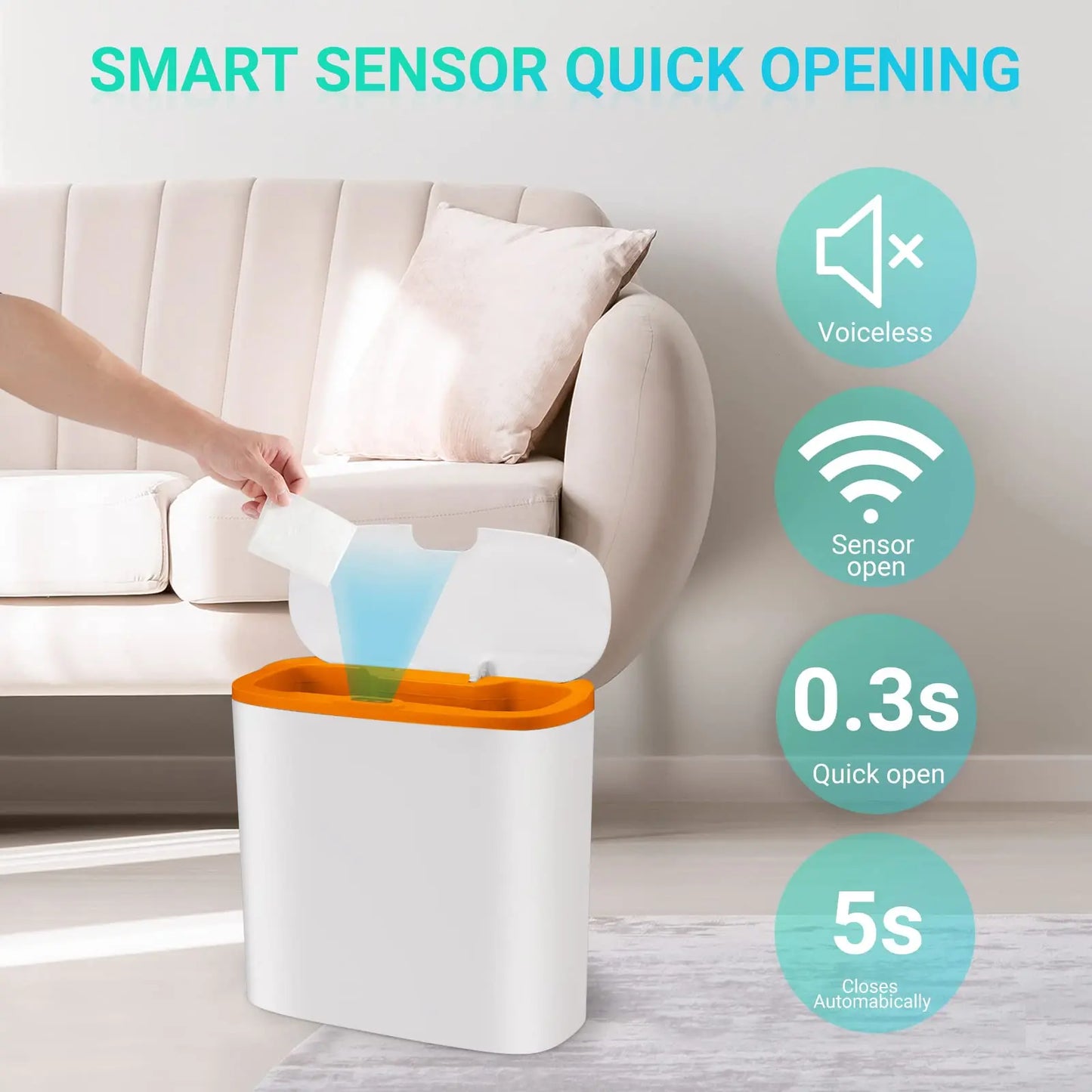 13 L Touchless Sensor Trash Can