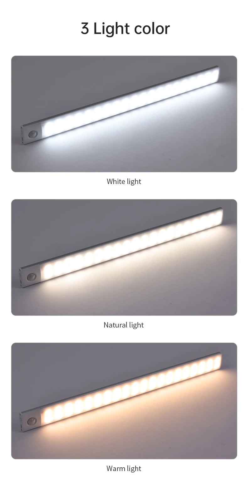 3-Color Rechargeable Motion Sensor Light Bar