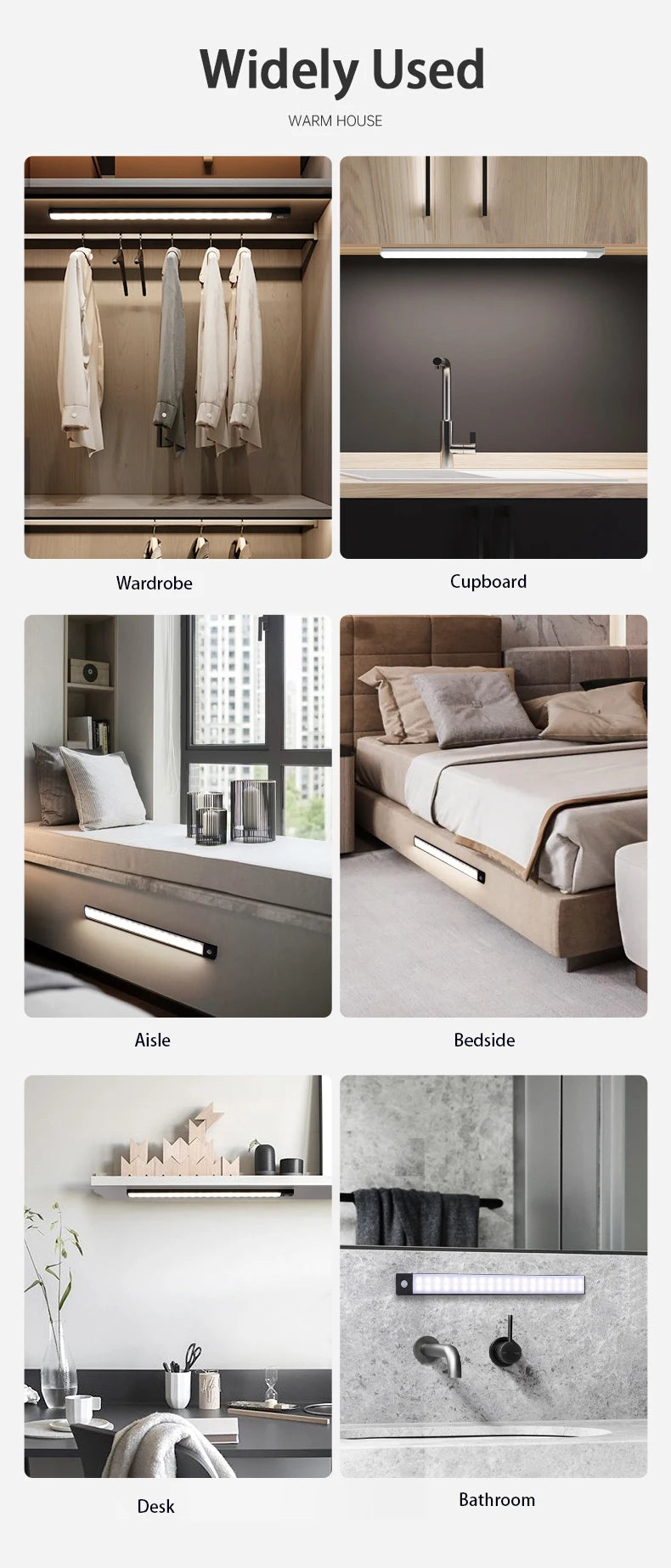 3-Color Rechargeable Motion Sensor Light Bar