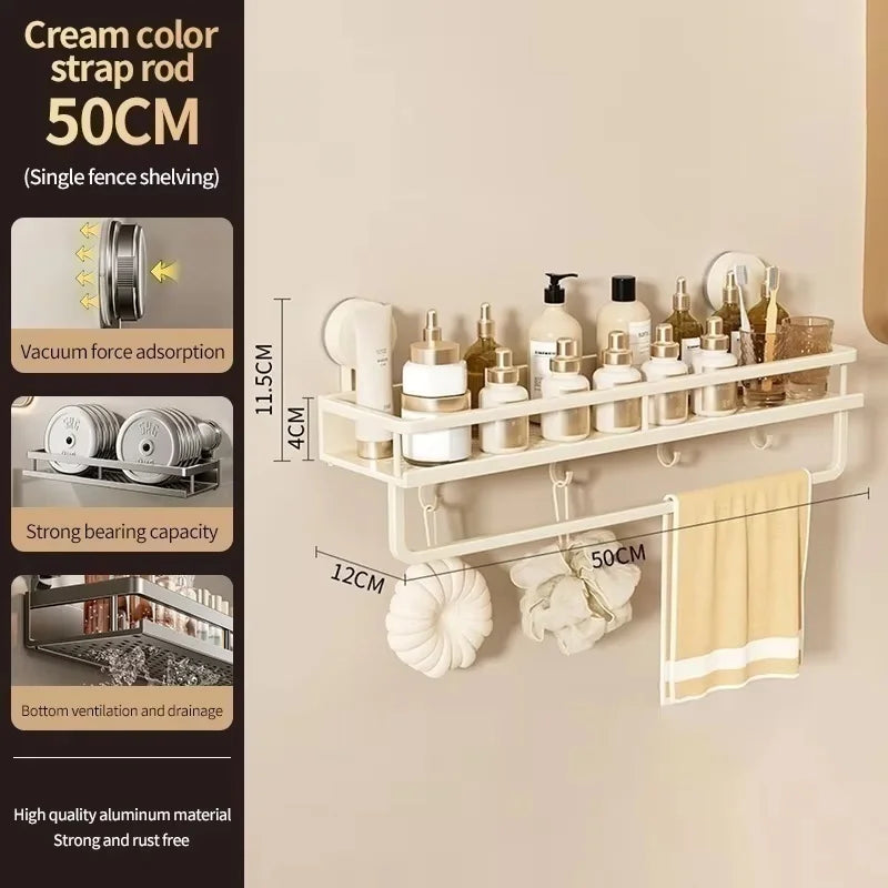 [Duplicate] Suction-Cup Aluminum Bathroom Shelf