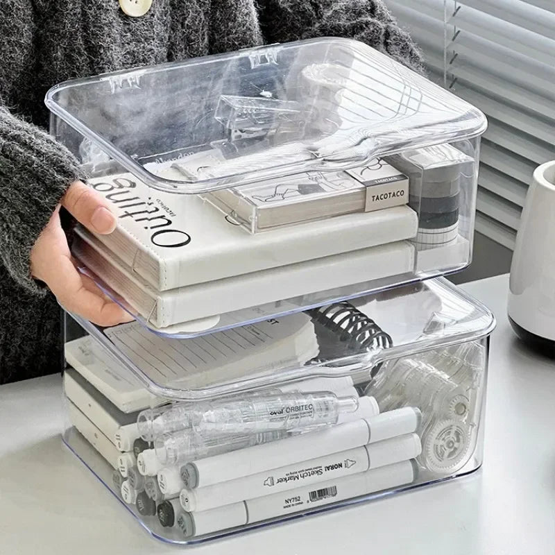 Clear Stackable Storage Organizer Box
