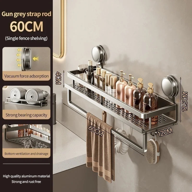 [Duplicate] Suction-Cup Aluminum Bathroom Shelf