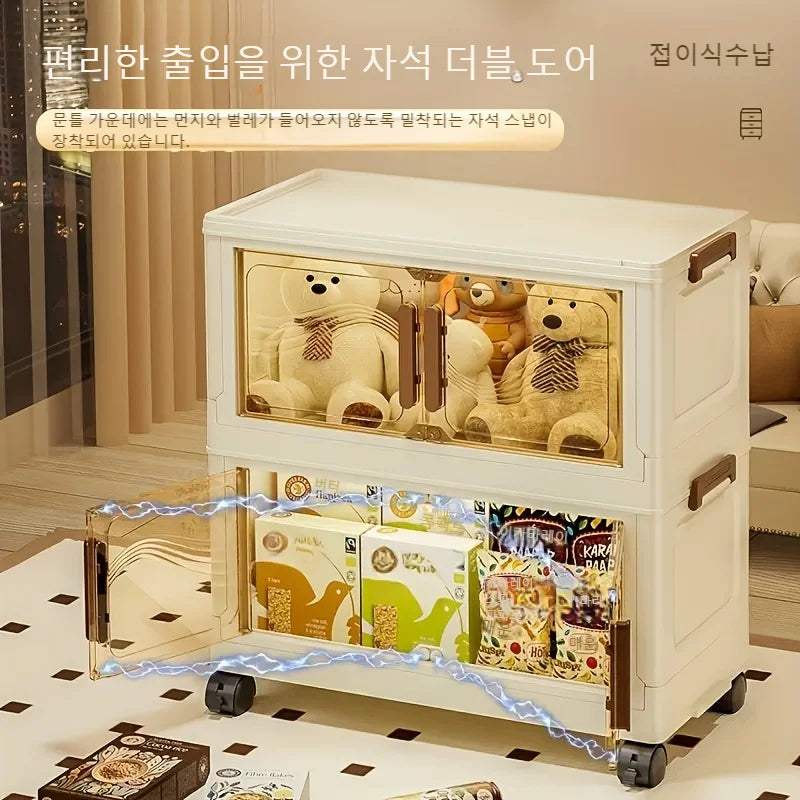 Foldable Clear-Door Storage Cabinet