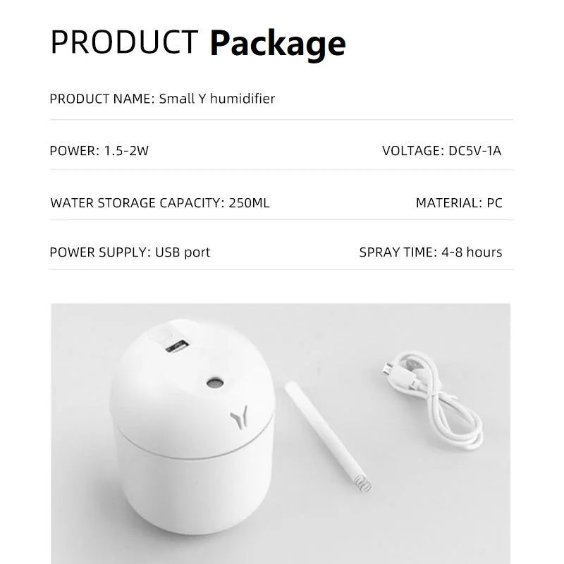 250 mL USB Mini Humidifier with LED Light
